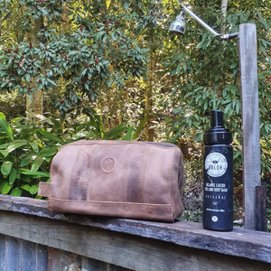 leather toiletries bag