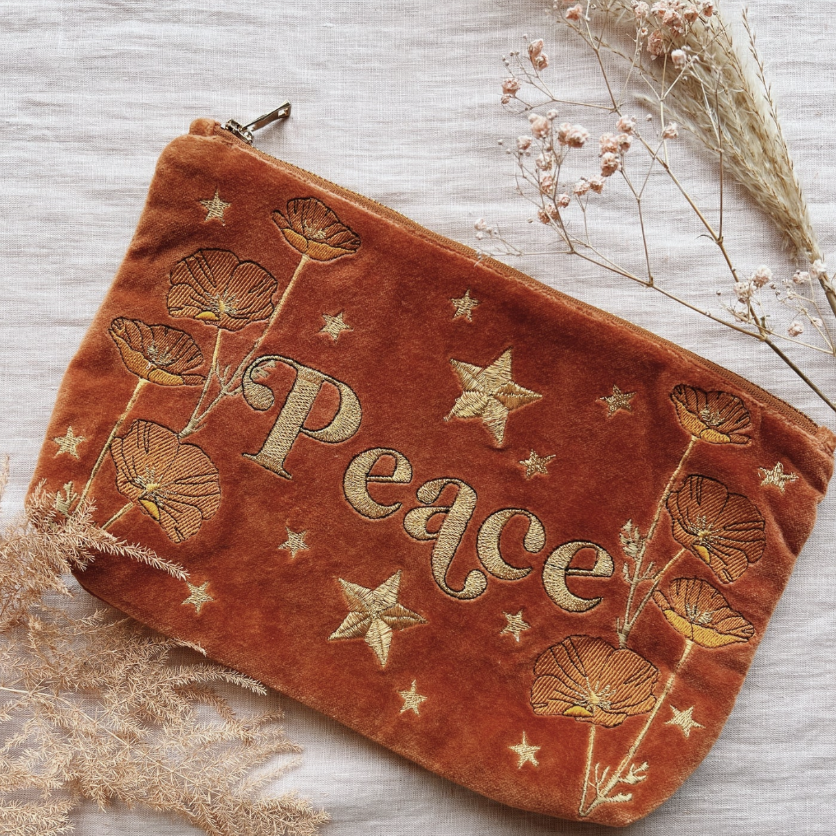 Peace Velvet Pouch