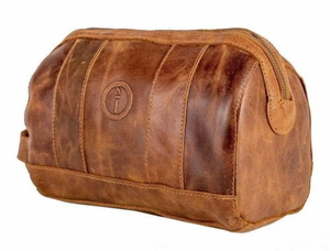 leather toiletries bag