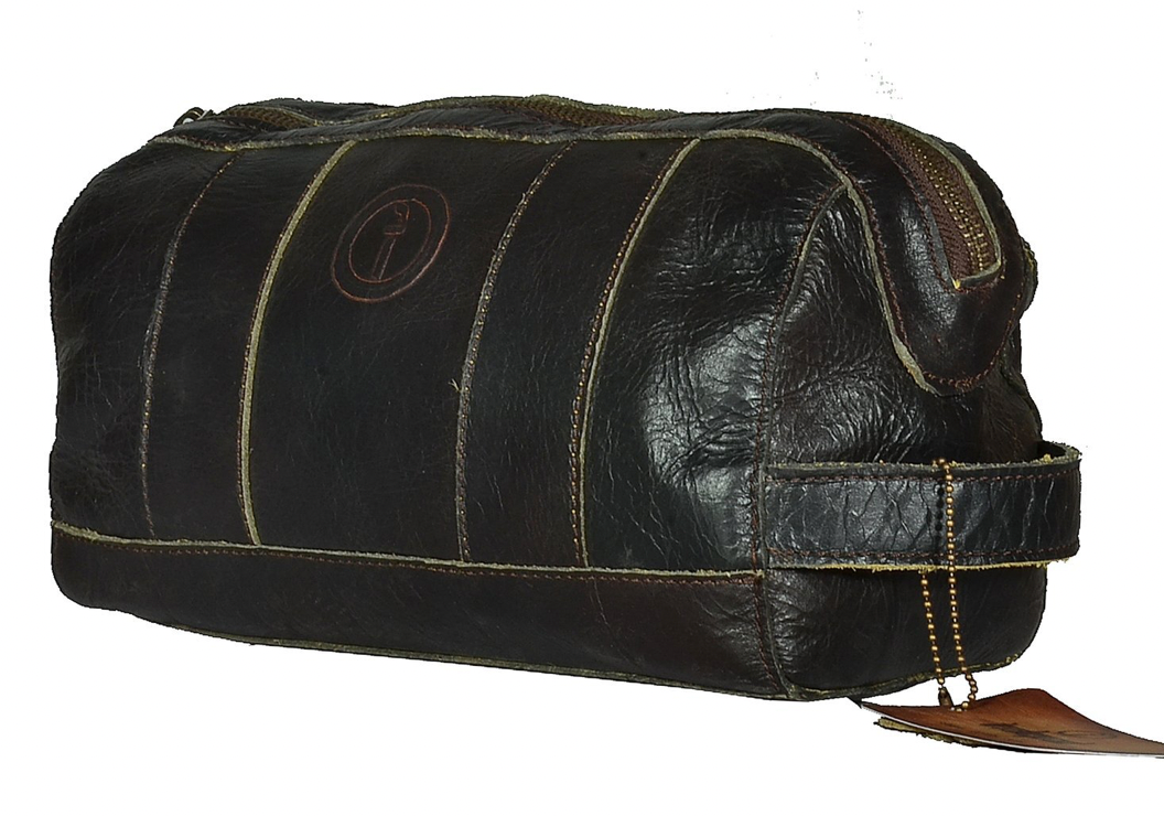 leather toiletries bag