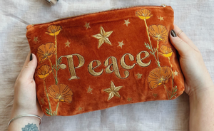 Peace Velvet Pouch
