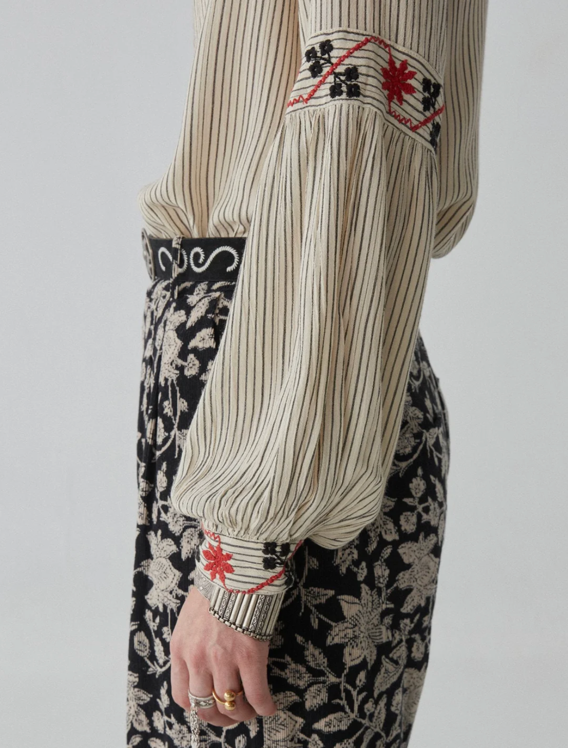 Maison Hotel  Tina Blouse in Wallflower Stripes