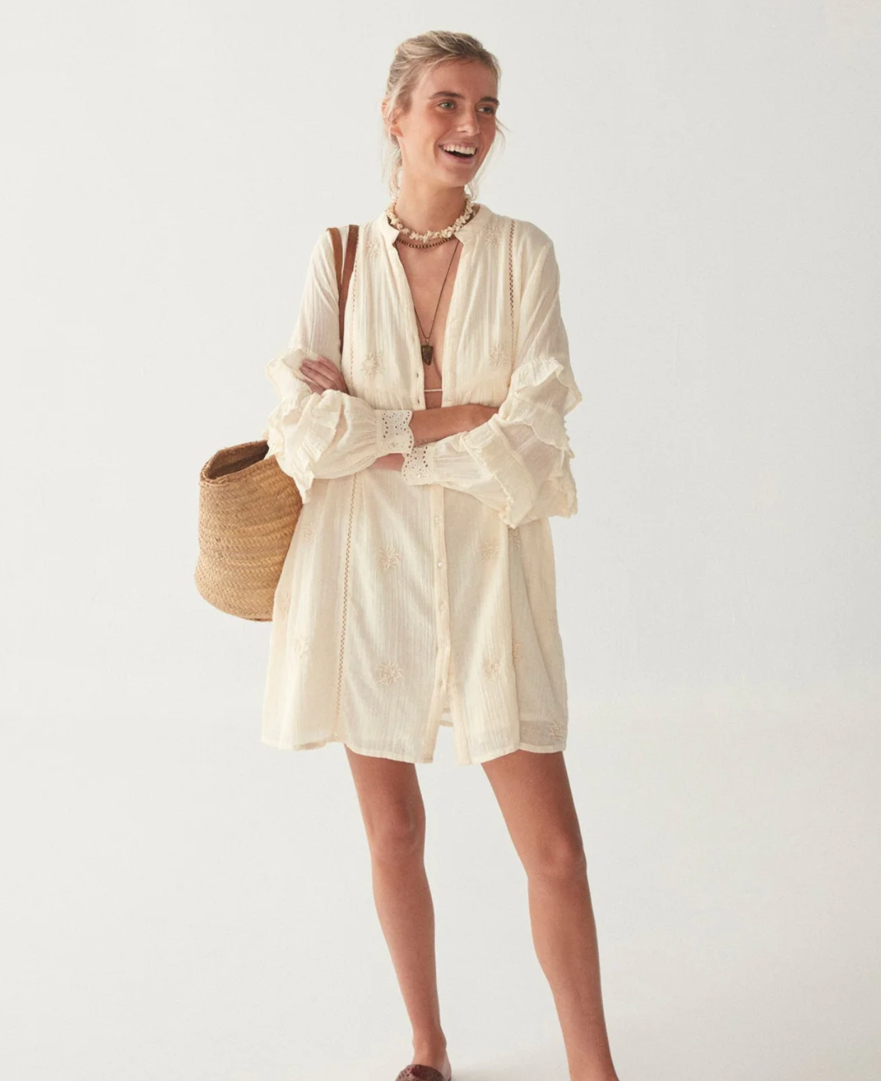 Maison Hotel  Lutetia Dress - Menorca Ecru.  On Sale