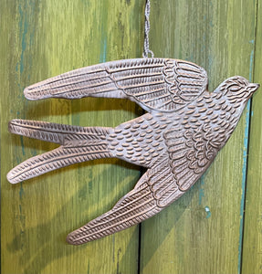 filigree metal swallows