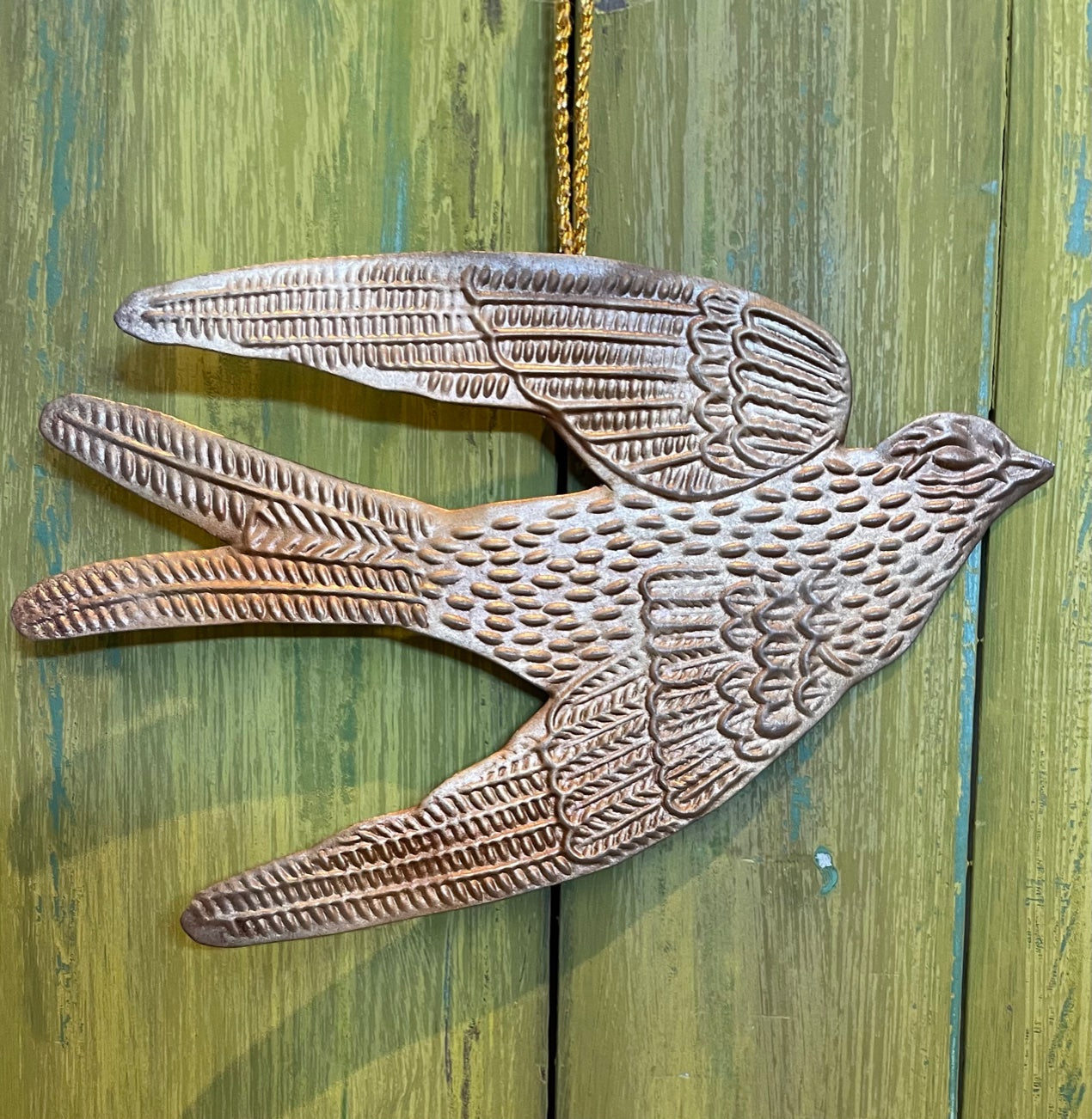 filigree metal swallows