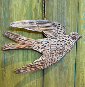 filigree metal swallows