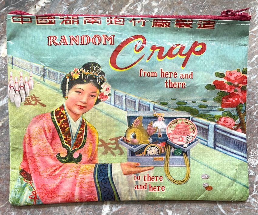 random crap ~ zippered pouch